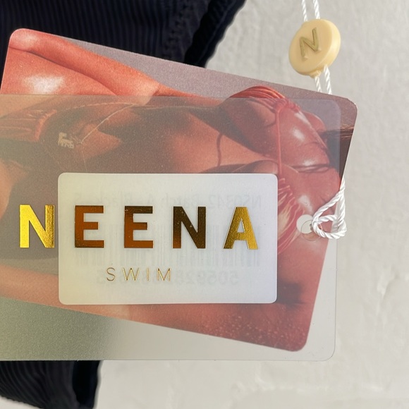 NEENA SWIM Women's Banded Cheeky Bikini Bottom Size S In Black - Picture 5 of 9